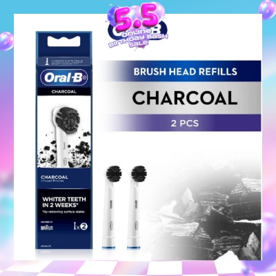 ORAL-B - Charcoal White Clean Electric Toothbrush Replacement Head 2s