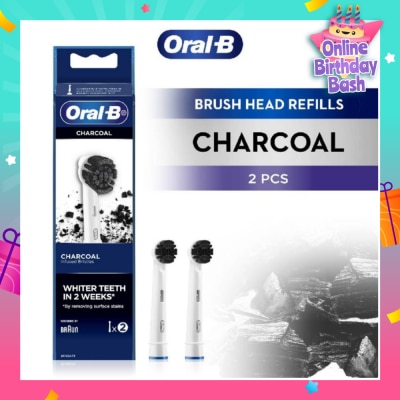 ORAL-B Charcoal Brush Heads Refills (Charcoal Infused Bristles for Whiter Teeth) 2s