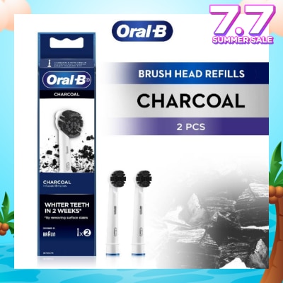 ORAL-B Charcoal Brush Heads Refills (Charcoal Infused Bristles for Whiter Teeth) 2s
