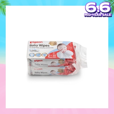 PIGEON Baby Wipes Water Base 30s x 2