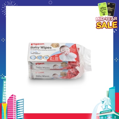 PIGEON Baby Wipes Water Base 30s x 2