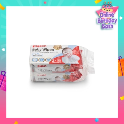 PIGEON Baby Wipes Water Base 30s x 2