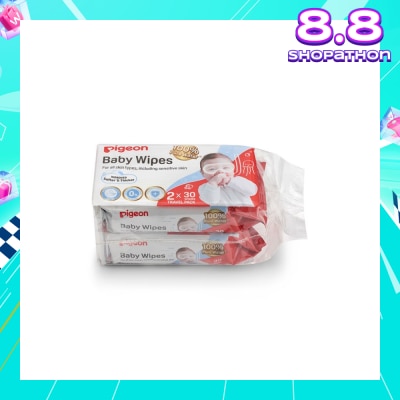 PIGEON Baby Wipes Water Base 30s x 2