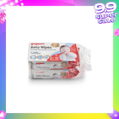 PIGEON Baby Wipes Water Base 30s x 2