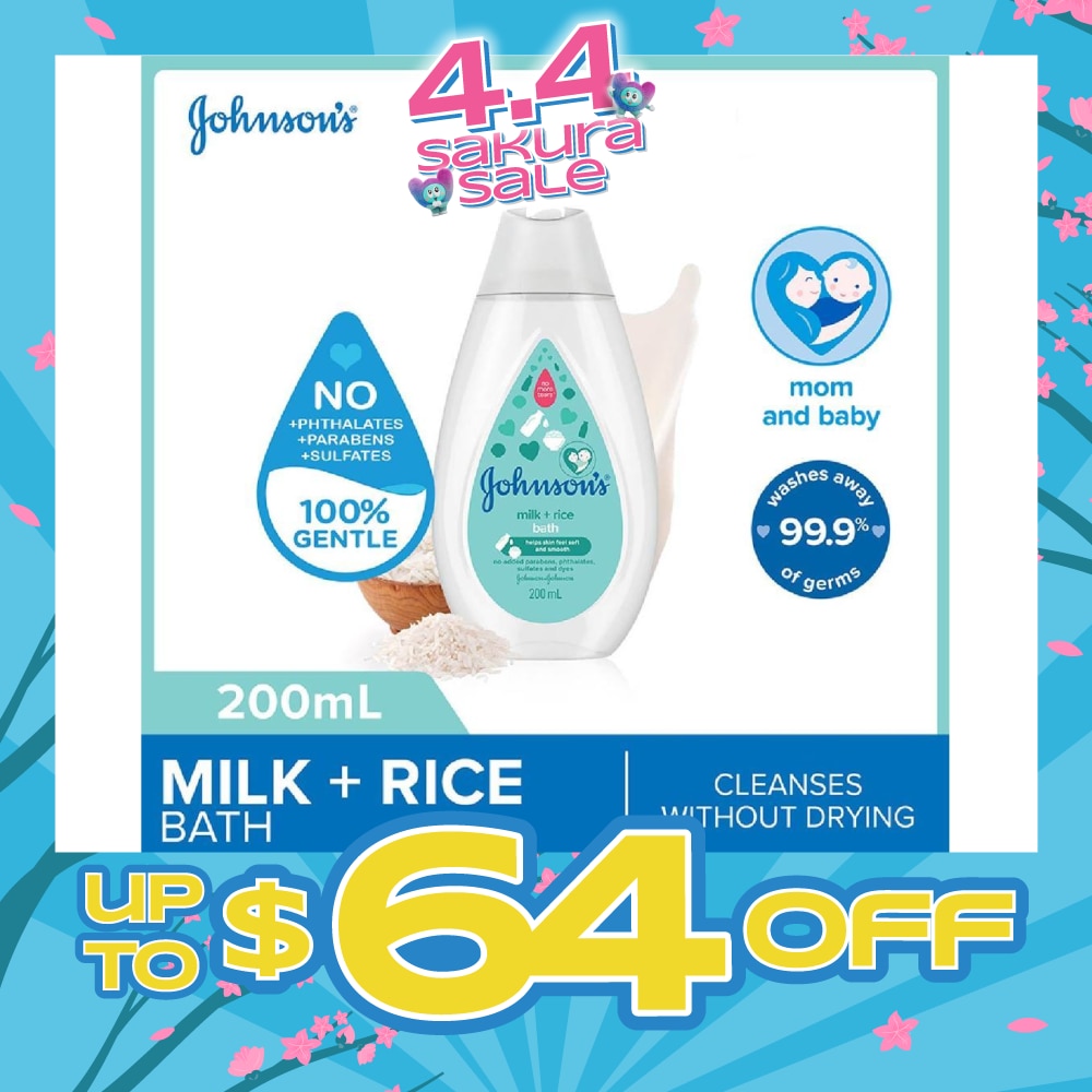 Baby Milk + Rice Moisturizing Bath Cleanses Without Drying (Washes Away 99.9% Germs) 200ml