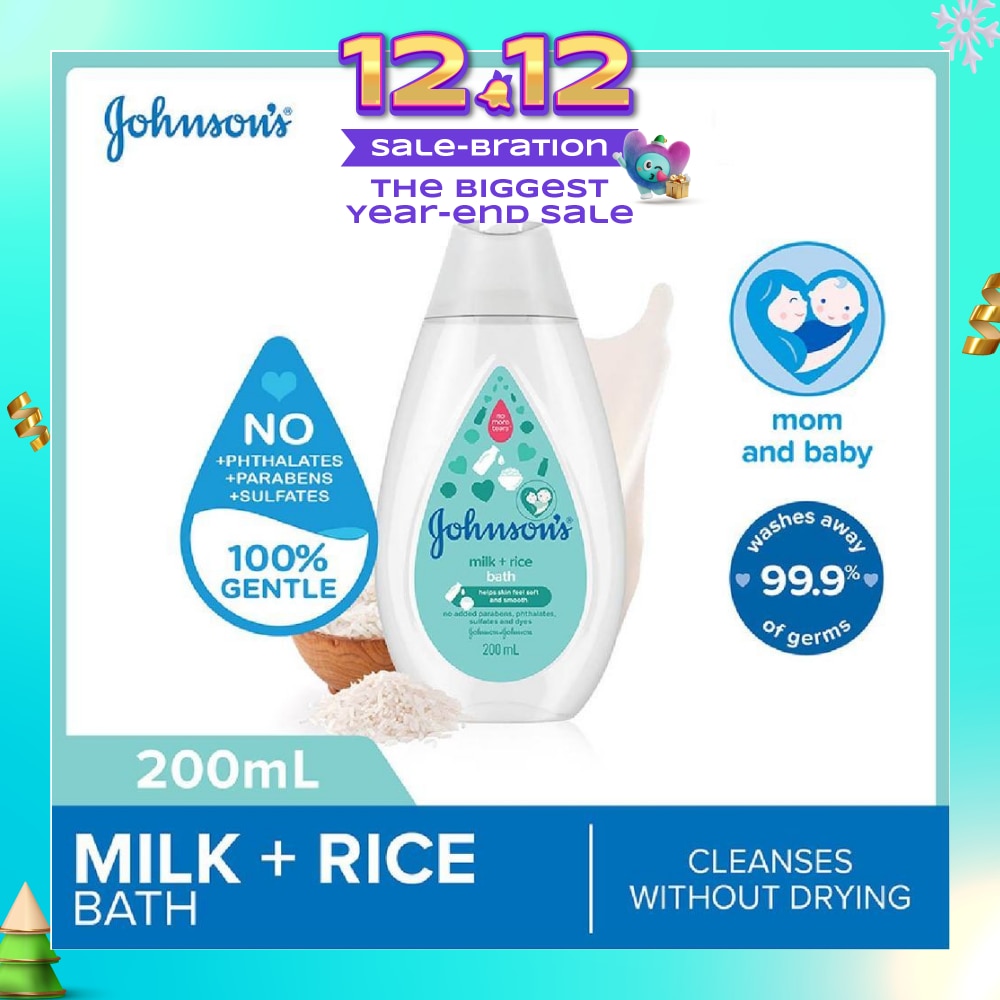 Baby Milk + Rice Moisturizing Bath Cleanses Without Drying (Washes Away 99.9% Germs) 200ml