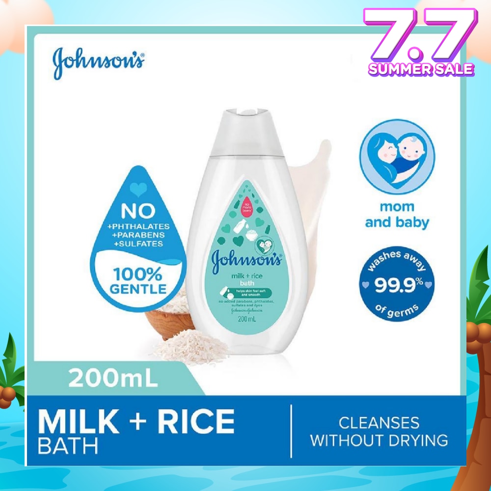 Baby Milk + Rice Moisturizing Bath Cleanses Without Drying (Washes Away 99.9% Germs) 200ml