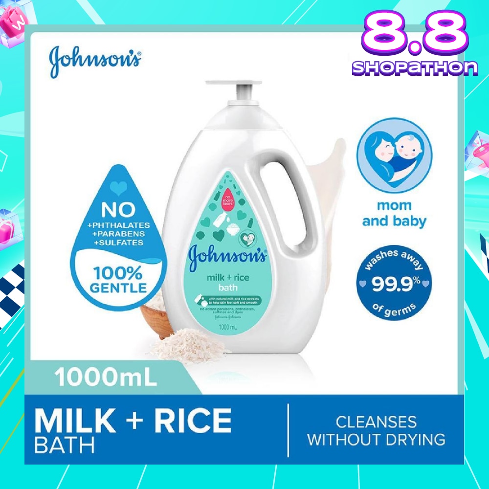 Baby Milk + Rice Moisturizing Bath Cleanses Without Drying (Washes Away 99.9% Germs) 1000ml