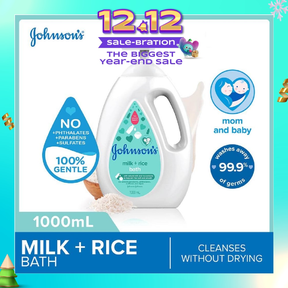 Baby Milk + Rice Moisturizing Bath Cleanses Without Drying (Washes Away 99.9% Germs) 1000ml