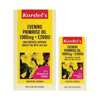 KORDEL'S Evening Primrose Oil 1000 mg + Vitamin E 200 IU 180s + 30s