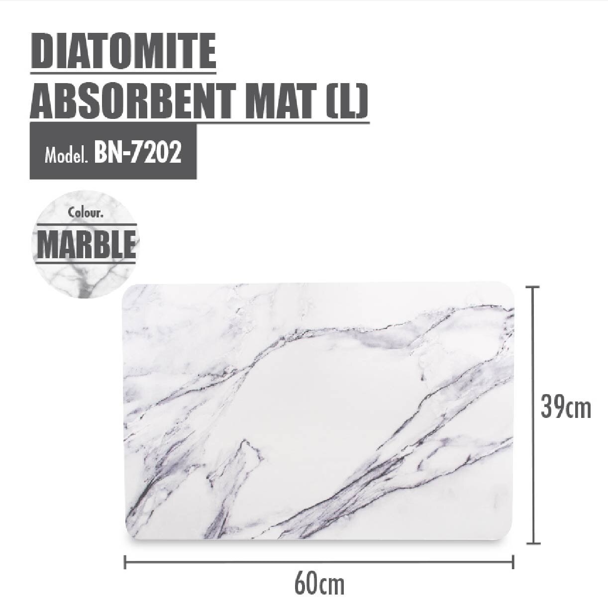 Diatomaceous Floor Mat BN-7202 Large Marble 1s