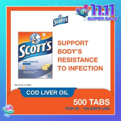 SCOTT'S Cod Liver Oil 500 Capsules (Expiry: Jul`2026)