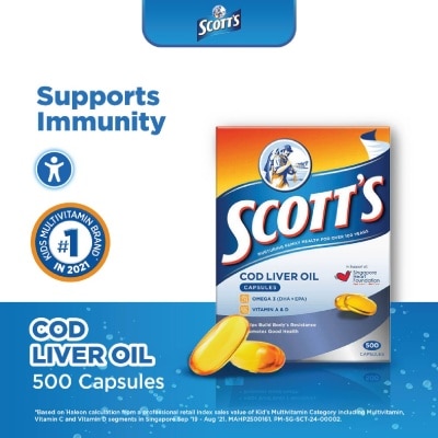 SCOTT'S Cod Liver Oil 500 Capsules (Expiry: Jul`2026)