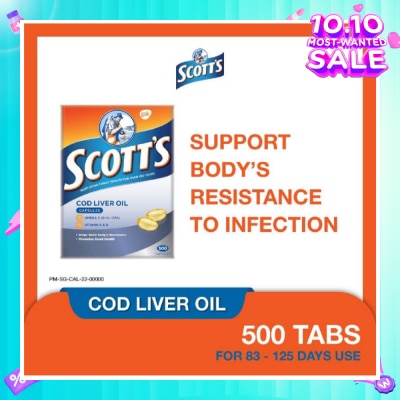 SCOTT'S Cod Liver Oil 500 Capsules (Expiry: Jul`2026)