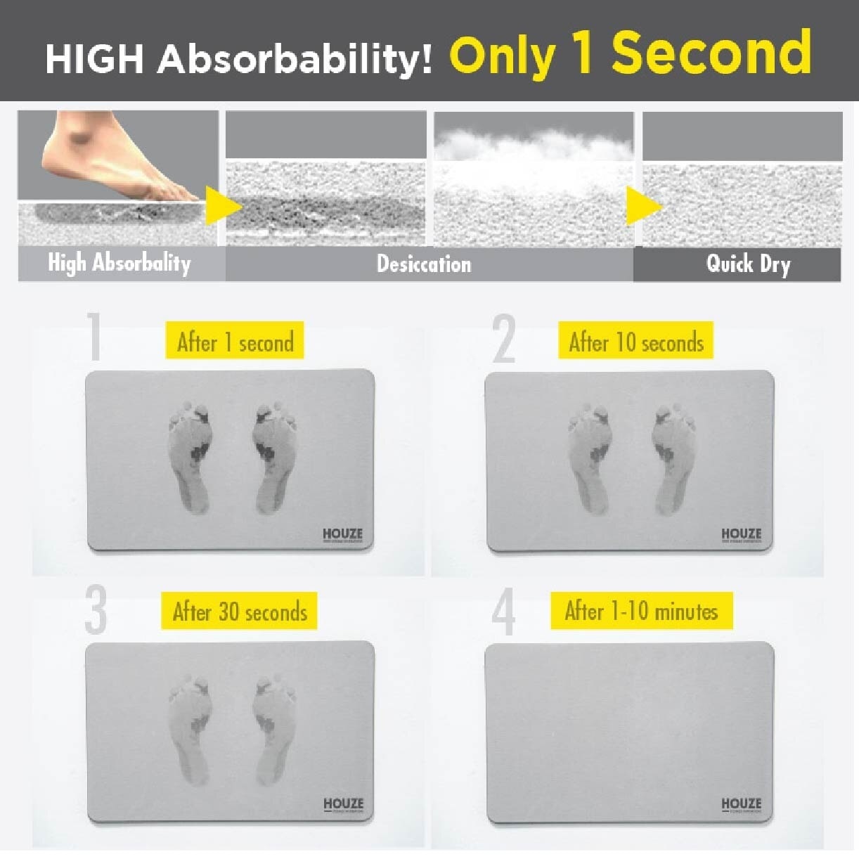 Slatted Wood Diatomite Floor Mat BN-7202 Silver Grey 1s