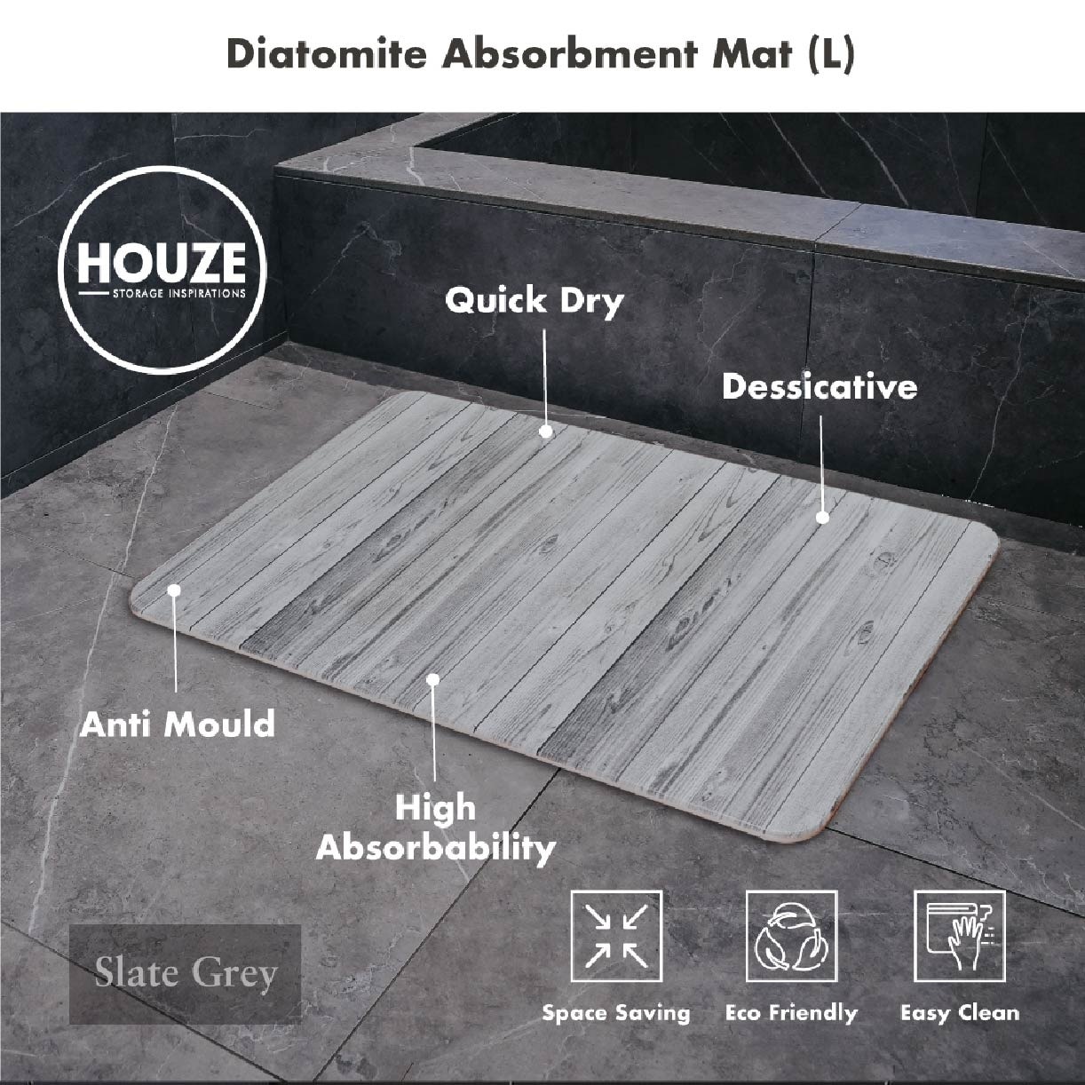 Slatted Wood Diatomite Floor Mat BN-7202 White Oak 1s