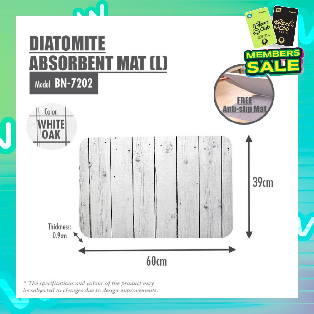 Slatted Wood Diatomite Floor Mat BN-7202 White Oak 1s