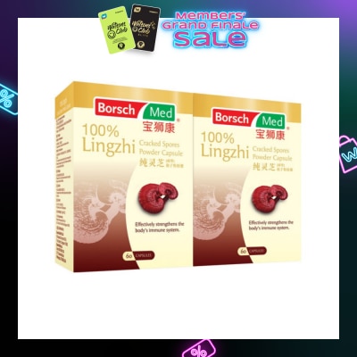 BORSCH MED 100% Lingzhi Cracked Spores Powder 2 x 60 Capsules