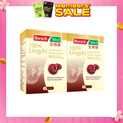 BORSCH MED 100% Lingzhi Cracked Spores Powder 2 x 60 Capsules