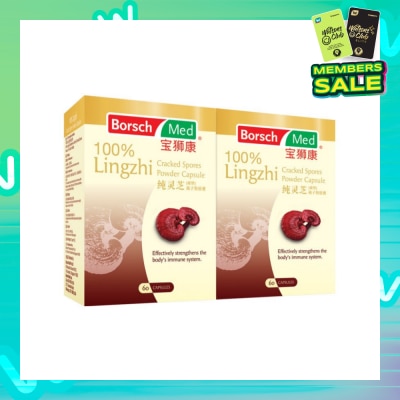 BORSCH MED 100% Lingzhi Cracked Spores Powder 2 x 60 Capsules