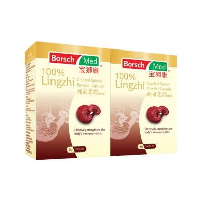 BORSCH MED 100% Lingzhi Cracked Spores Powder 2 x 60 Capsules