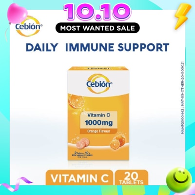 CEBION Vitamin C Effervescent Tablets Orange Flavor Twin Pack 10s x 2 (Expiry: Jun`2027) image