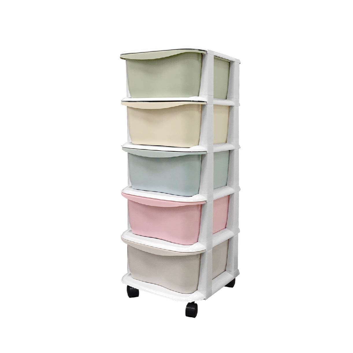 LIFE 5 Tier 'Apple' Knock Down Cabinet Macaroon MS-2165-MACAROON 1s