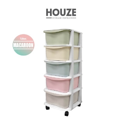 HOUZE LIFE 5 Tier 'Apple' Knock Down Cabinet Macaroon MS-2165-MACAROON 1s