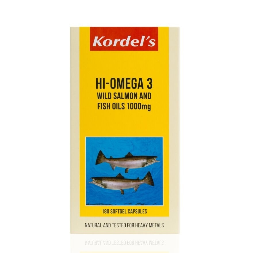 Hi-Omega 3 Wild Salmon & Fish Oil 1000mg Softgel Capsules (Help To Maintain Healthy Lipid Levels In The Body, Support Smooth Blood Flow) 180s