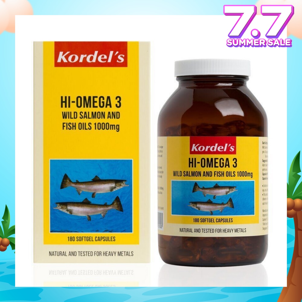 Hi-Omega 3 Wild Salmon & Fish Oil 1000mg Softgel Capsules (Help To Maintain Healthy Lipid Levels In The Body, Support Smooth Blood Flow) 180s