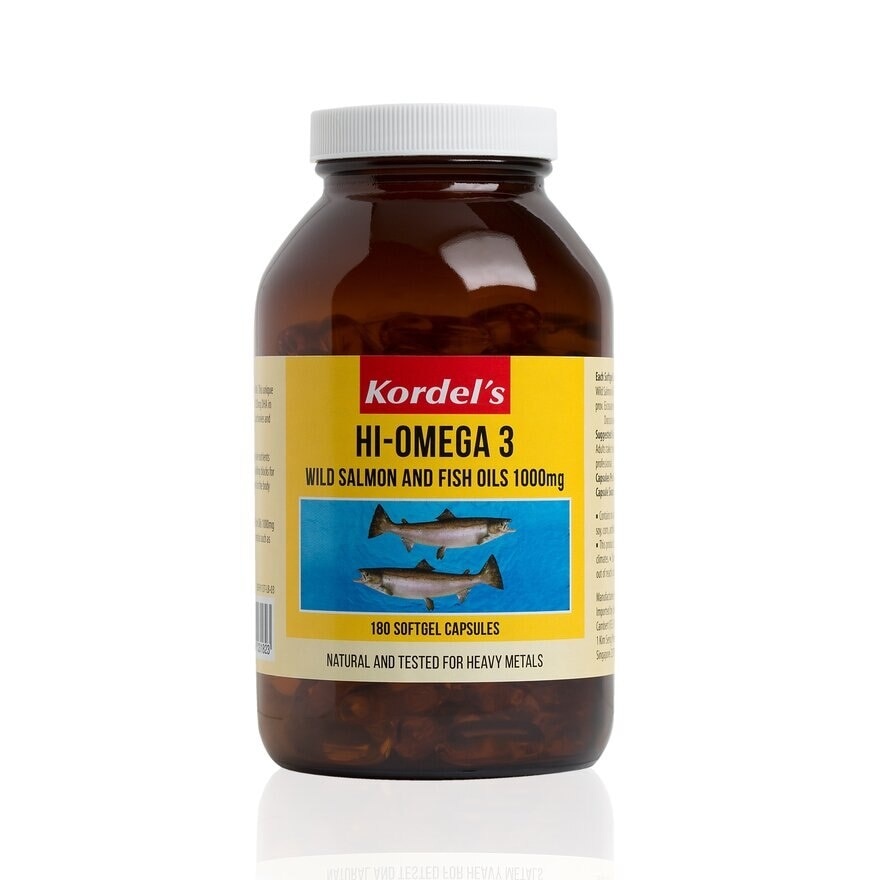 Hi-Omega 3 Wild Salmon & Fish Oil 1000mg Softgel Capsules (Help To Maintain Healthy Lipid Levels In The Body, Support Smooth Blood Flow) 180s