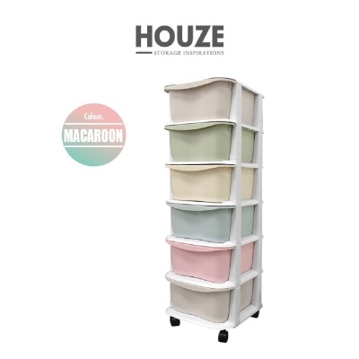 HOUZE LIFE 6 Tier 'Apple' Knock Down Cabinet Macaroon MS-2166-MACAROON 1s