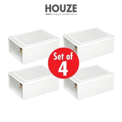 HOUZE [SET OF 4] 7L Single Tier Drawer Gen X 4**MS-2232-CLEAR 4s