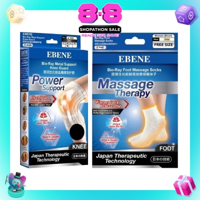EBENE - Knee Guard Support M + Women Foot Massage Socks Bundle Set 1s