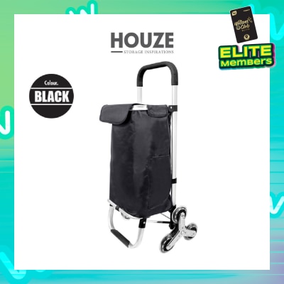HOUZE Aluminium Frame Stair Climber Shopping Trolley Black LS-9205-BLACK 1s