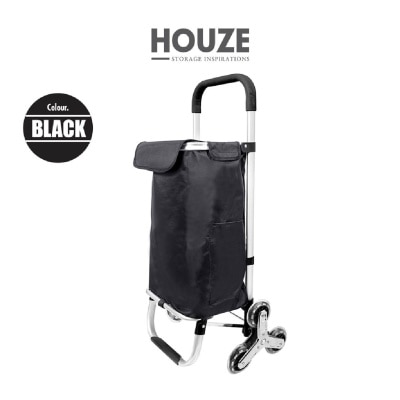 HOUZE Aluminium Frame Stair Climber Shopping Trolley Black LS-9205-BLACK 1s