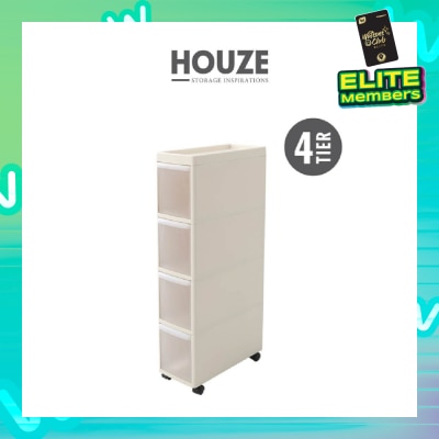 HOUZE 4 Tier Slim Cabinet MS-2184-BEIGE 1s