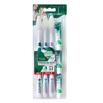 DENTISTE Premium Soft Toothbrush Set consist Toothbrush 3s + Toothpaste 5g x 3s