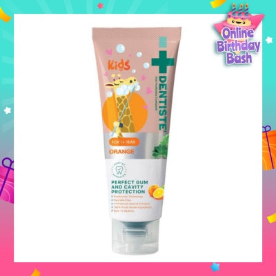 DENTISTE Kids Postbiotics Toothpaste Orange Flavor For 1yr old Above (For Perfect Gum & Cavity Protection) 60g