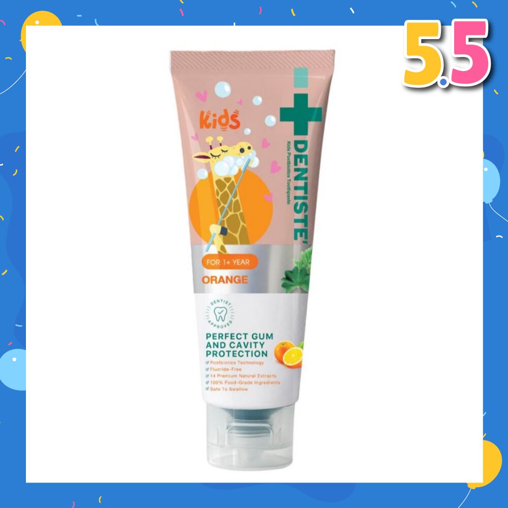 Kids Postbiotics Toothpaste Orange Flavor For 1yr old Above (For Perfect Gum & Cavity Protection) 60g