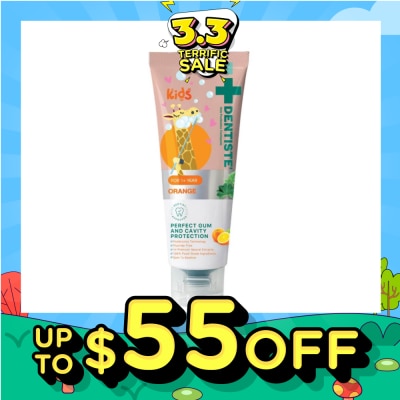 DENTISTE Kids Postbiotics Toothpaste Orange Flavor For 1yr old Above (For Perfect Gum & Cavity Protection) 60g