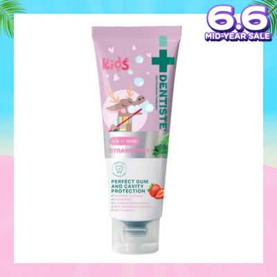 DENTISTE Kids Postbiotics Toothpaste Strawberry Flavor For 1yr old Above (For Perfect Gum & Cavity Protection) 60g