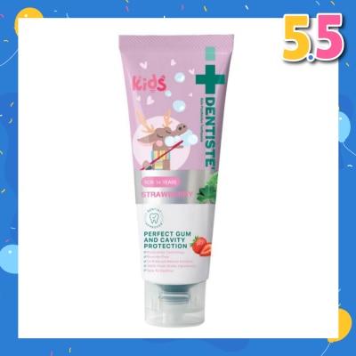 DENTISTE Kids Postbiotics Toothpaste Strawberry Flavor For 1yr old Above (For Perfect Gum & Cavity Protection) 60g