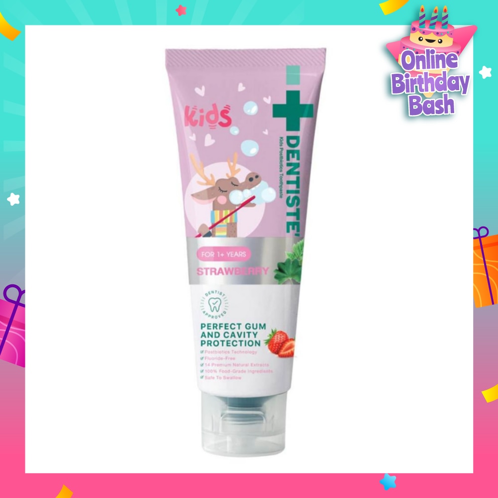 Kids Postbiotics Toothpaste Strawberry Flavor For 1yr old Above (For Perfect Gum & Cavity Protection) 60g