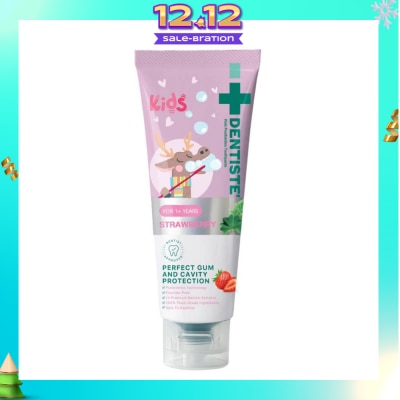 DENTISTE Kids Postbiotics Toothpaste Strawberry Flavor For 1yr old Above (For Perfect Gum & Cavity Protection) 60g