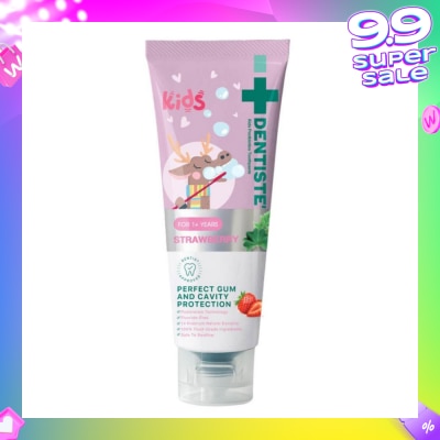 DENTISTE Kids Postbiotics Toothpaste Strawberry Flavor For 1yr old Above (For Perfect Gum & Cavity Protection) 60g