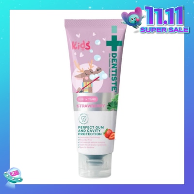 DENTISTE Kids Postbiotics Toothpaste Strawberry Flavor For 1yr old Above (For Perfect Gum & Cavity Protection) 60g