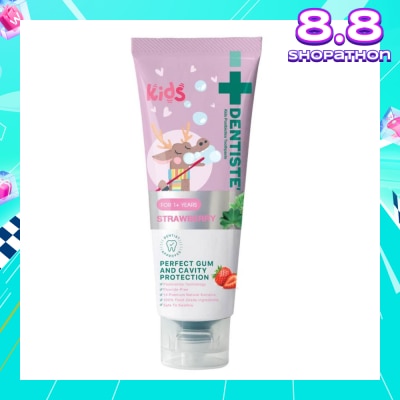DENTISTE Kids Postbiotics Toothpaste Strawberry Flavor For 1yr old Above (For Perfect Gum & Cavity Protection) 60g