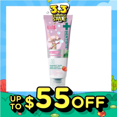 DENTISTE Kids Postbiotics Toothpaste Strawberry Flavor For 1yr old Above (For Perfect Gum & Cavity Protection) 60g