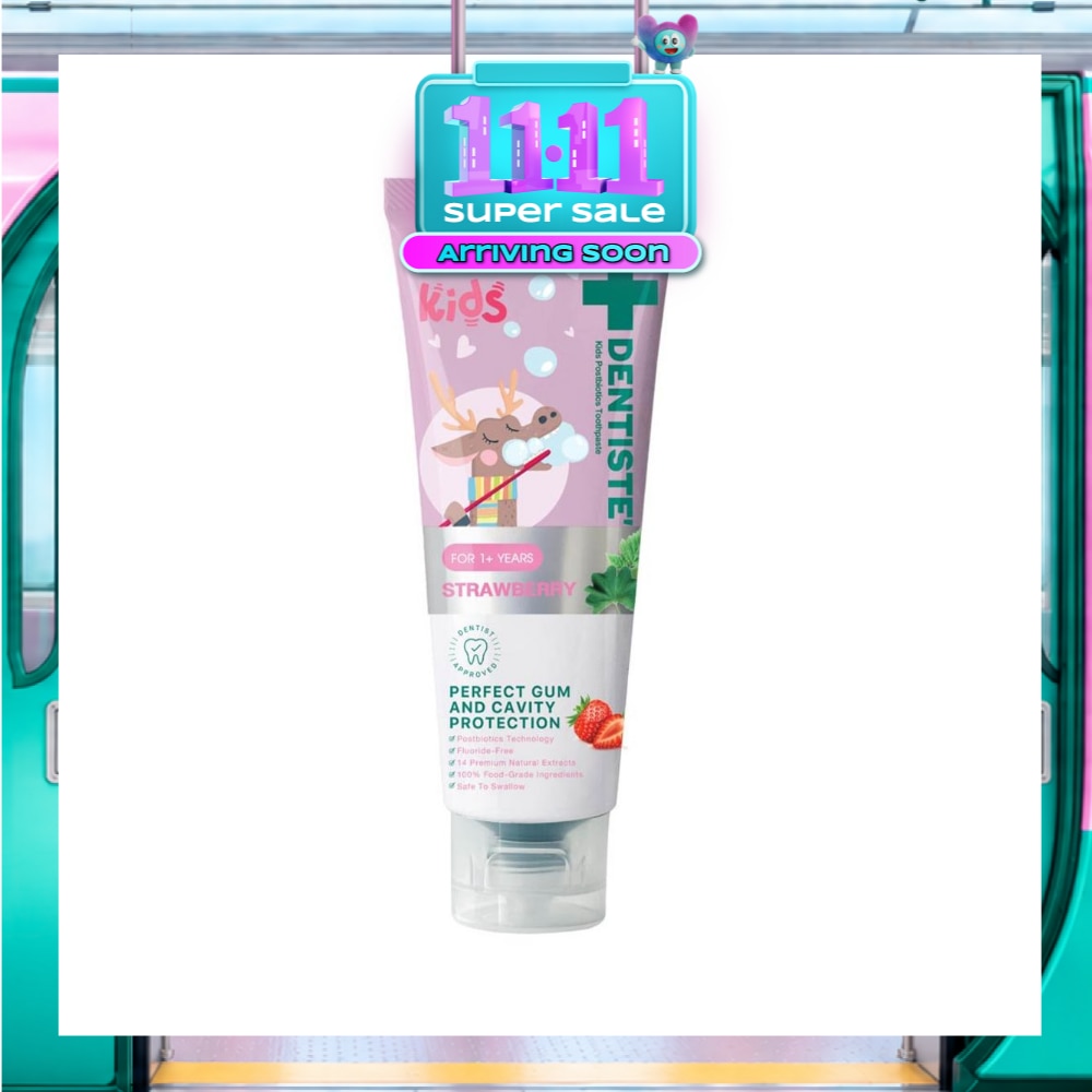 Kids Postbiotics Toothpaste Strawberry Flavor For 1yr old Above (For Perfect Gum & Cavity Protection) 60g image